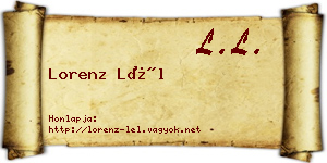 Lorenz Lél névjegykártya